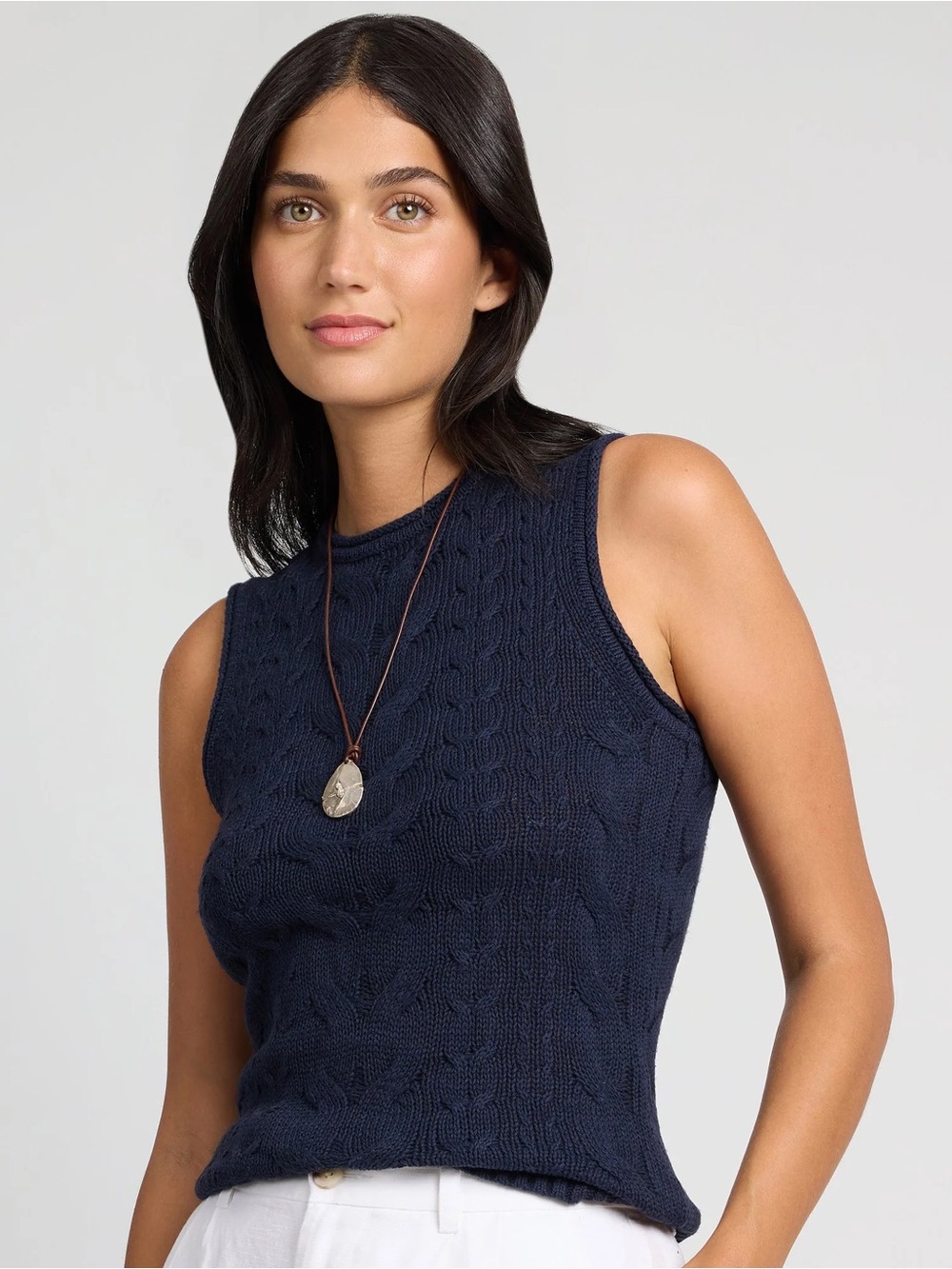 Onia Black Cable-Knit Sleeveless Tank / currently in Bloomingdales for $195